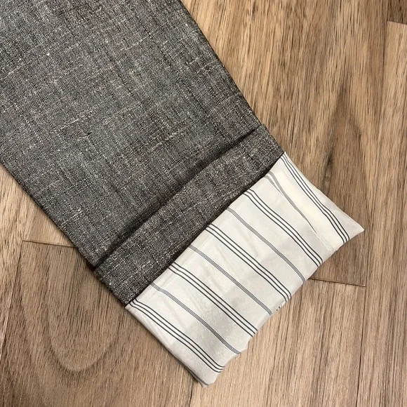 NEW Theory Minou T Linen Blend Blazer, Sharkskin Crunch, Black and Ivory